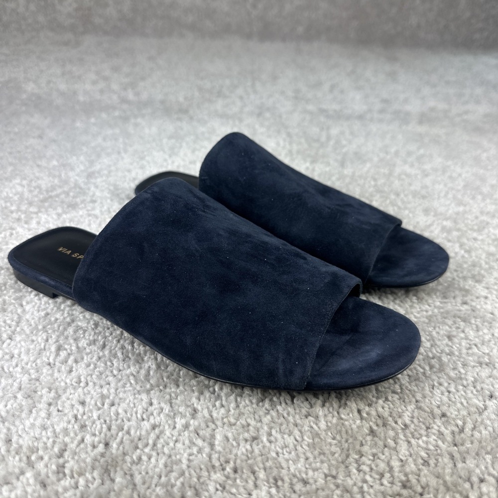 Via Spiga Women Heather‎ Slide Sandal Blue Suede Size 6 M